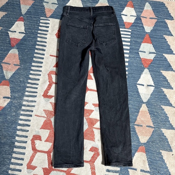 Agolde Riley High Rise Straight Crop Jeans Panoramic Black Wash Denim - Picture 13 of 14